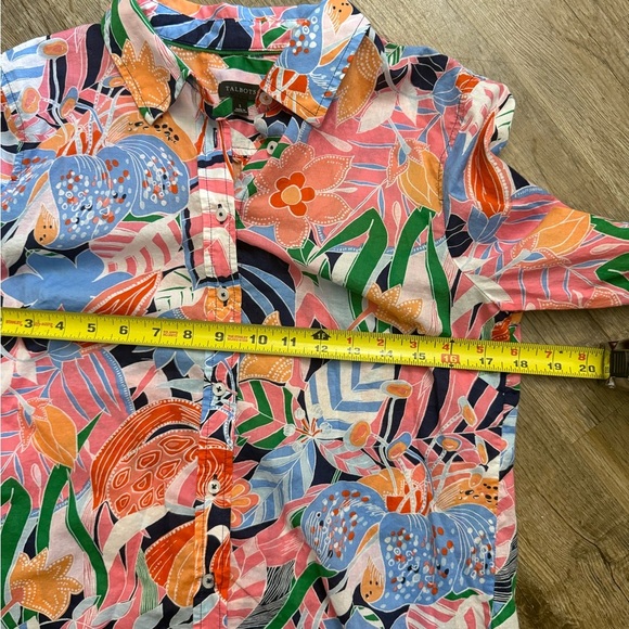 Talbots • Multi Color Abstract Floral Button Down - Picture 7 of 8